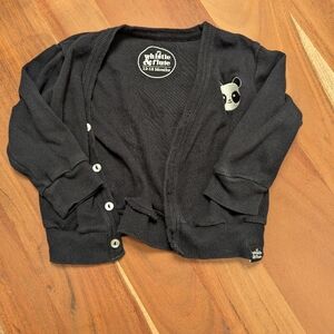 Black Panda Cardigan 12-18 Months  Whistle And Flute